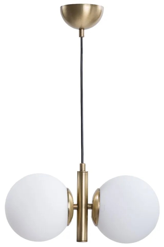 Lampada a sospensione con paralume in vetro oro e bianco ø 15 cm Monera - Squid Lighting