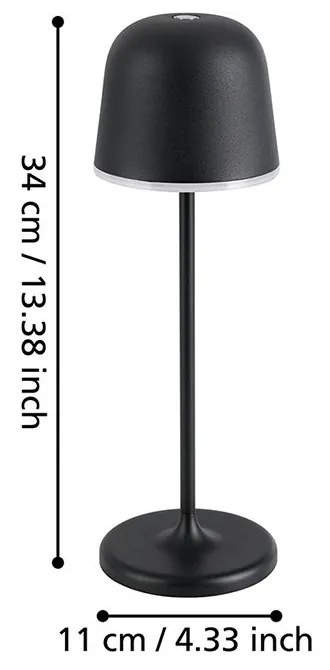 Lampada Esterno Moderna Mannera Alluminio Nero Policarbonato Bianco Led