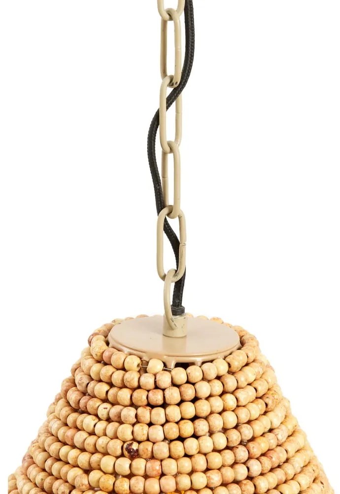 Lampadario in colore naturale con paralume in legno ø 40 cm Kabinda - Light &amp; Living