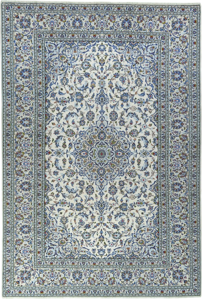 Kashan Tappeto 360 x 250 Beige (Iran) Annodato A Mano