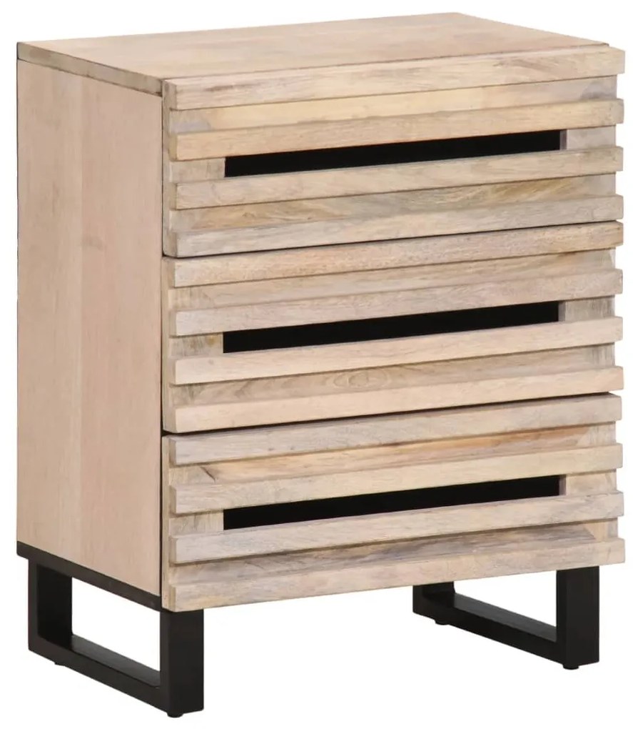Comodino 50x34x62 Cm İn Legno Massello Di Mango /