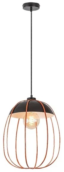 Rabalux 72034 - Lampadario a sospensione con filo SVENS 1xE27/60W/230V nero/arancione