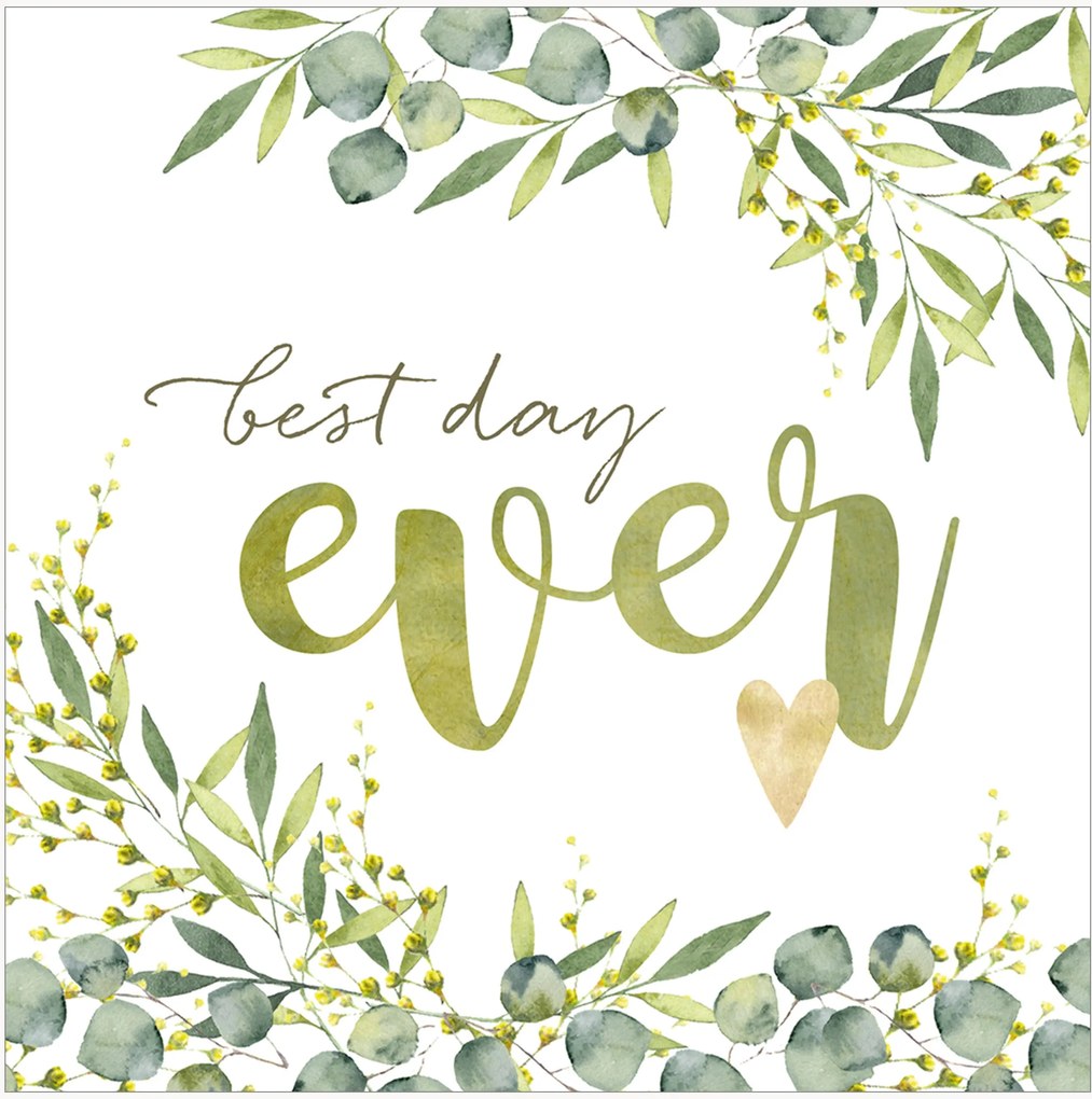 Set di 40 tovaglioli di carta Best Day Ever