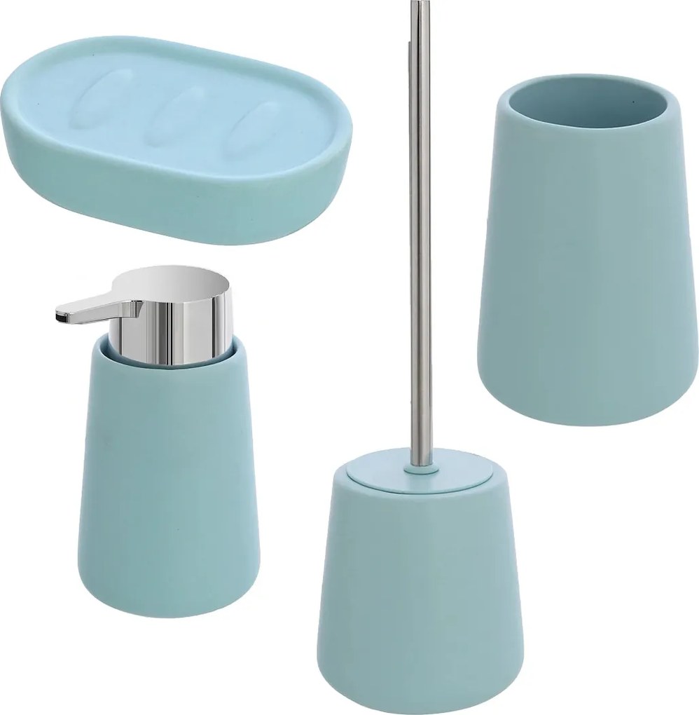 Set 4 Accessori D'Appoggio Feridras "Sidney" Acqua Marina