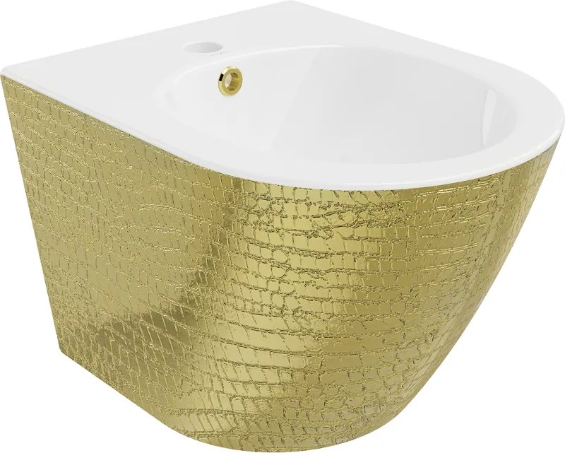 Mexen Lena bidet sospeso, bianco/motivo dorato a squame - 35224808