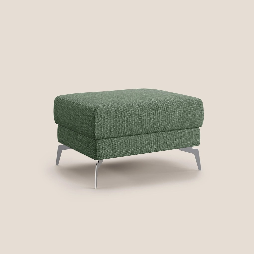 Star Pouf con piedini alti in tessuto impermeabile morbido intreccio T06 verde