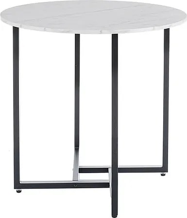 Tavolo rotondo Alto II effetto marmo bianco/nero - ø80/h76 cm