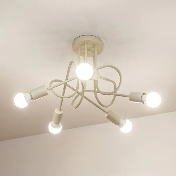 Lampadario a plafone OXFORD 5xE27/15W/230V crema