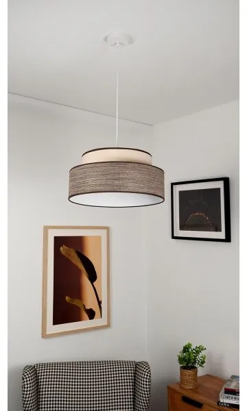 Lampadario a sospensione con filo GRACE 1xE27/60W/230V diametro 40 cm color crema/marrone