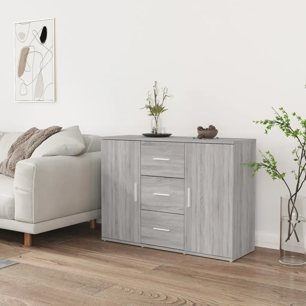 Credenza grigio sonoma 91x29,5x65 cm in legno multistrato