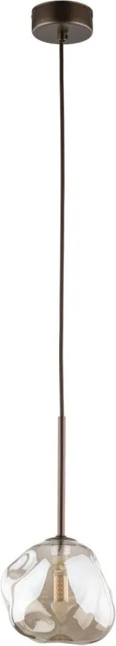 Lampadario a sospensione con cavo LAVA 1xG9/8W/230V bronzo/beige fumé