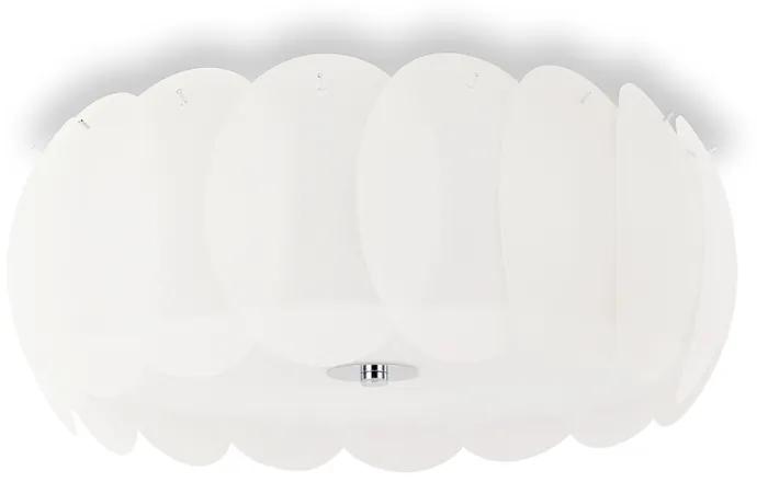 Plafoniera Moderna Ovalino Vetro Bianco 8 Luci E27
