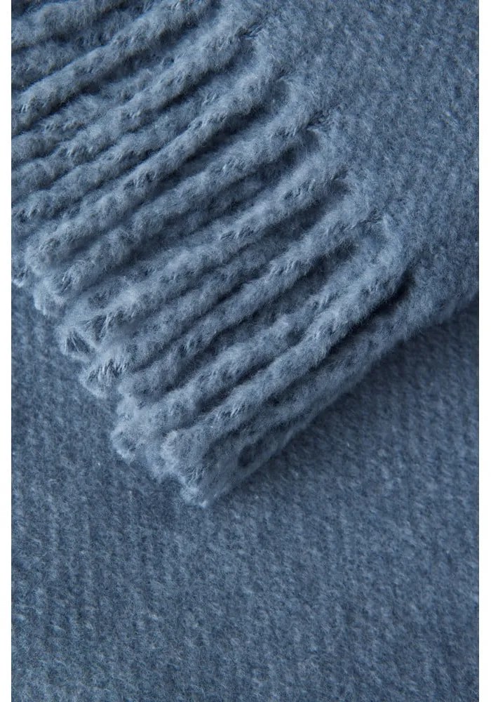 Plaid blu con basi di cotone, 140 x 180 cm Plain - Euromant