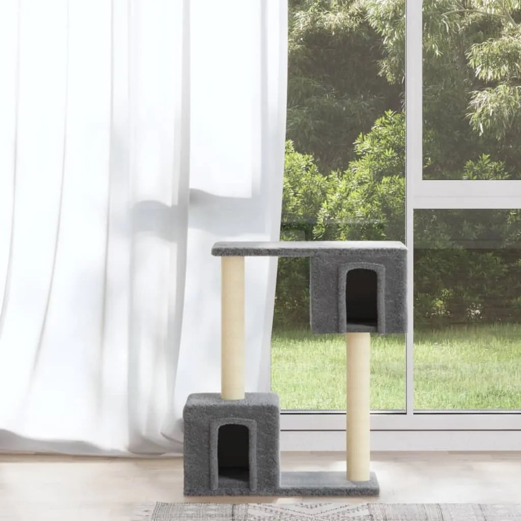 Albero per gatti con tiragraffi in sisal grigio chiaro 60 cm