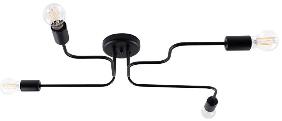 Sollux SL.1446 - Lampadario a plafone VECTOR 4xE27/15W/230V nero