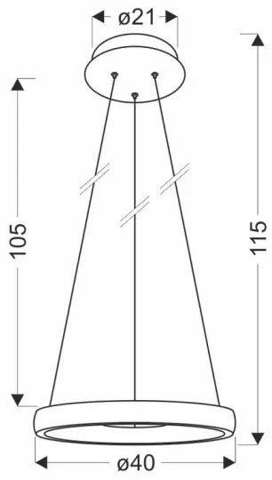 Lampadario LED a sospensione con filo HASHIM LED/22W/230V diametro 40 cm rame