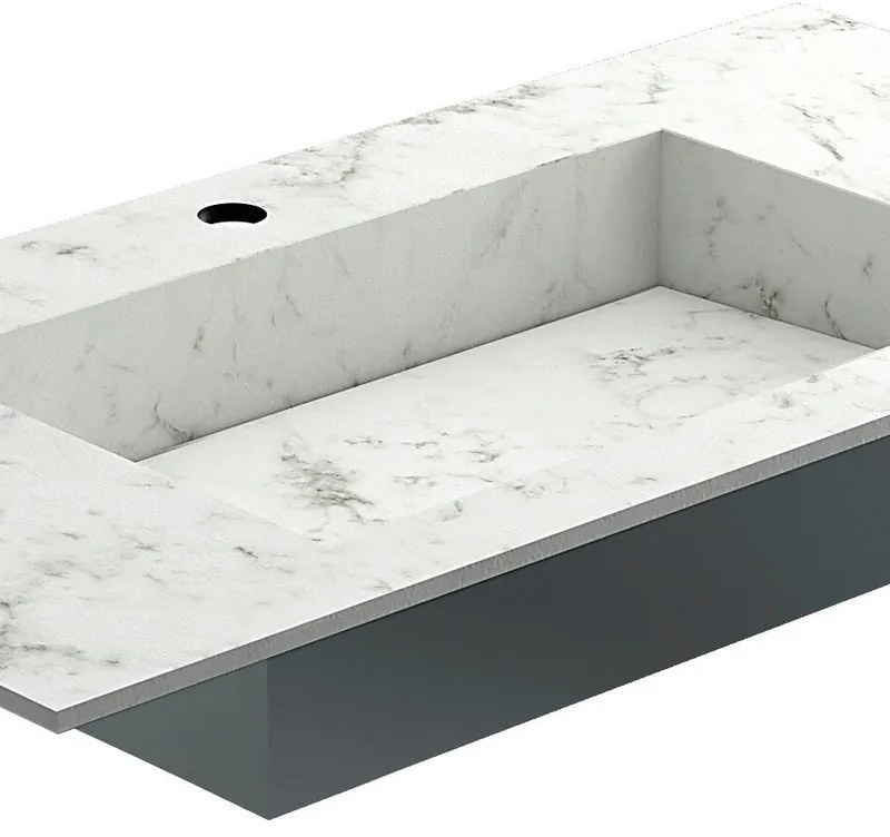Lavabo a incasso rettangolare L 50 cm in pvc grigio