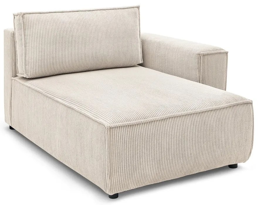 Modulo divano in velluto a coste color crema, angolo destro Nihad modular - Bobochic Paris