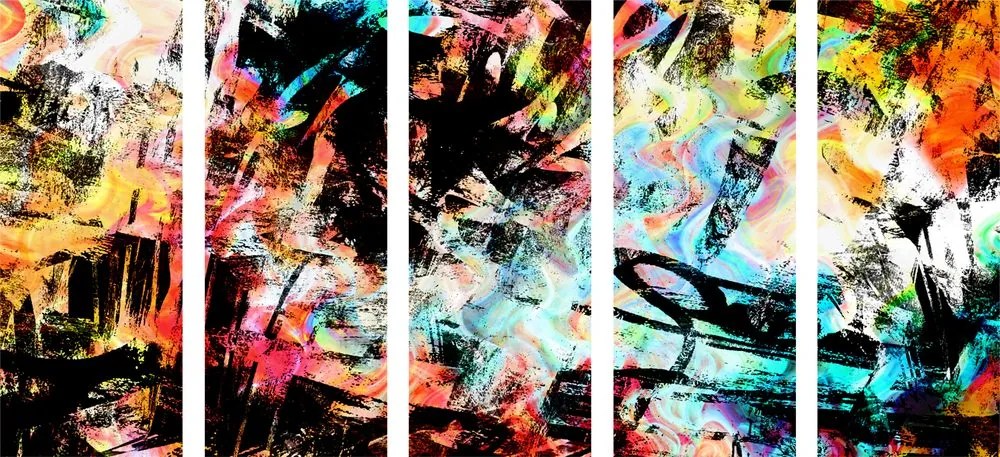 Quadri 5 pezzi – Arte unica di graffiti
