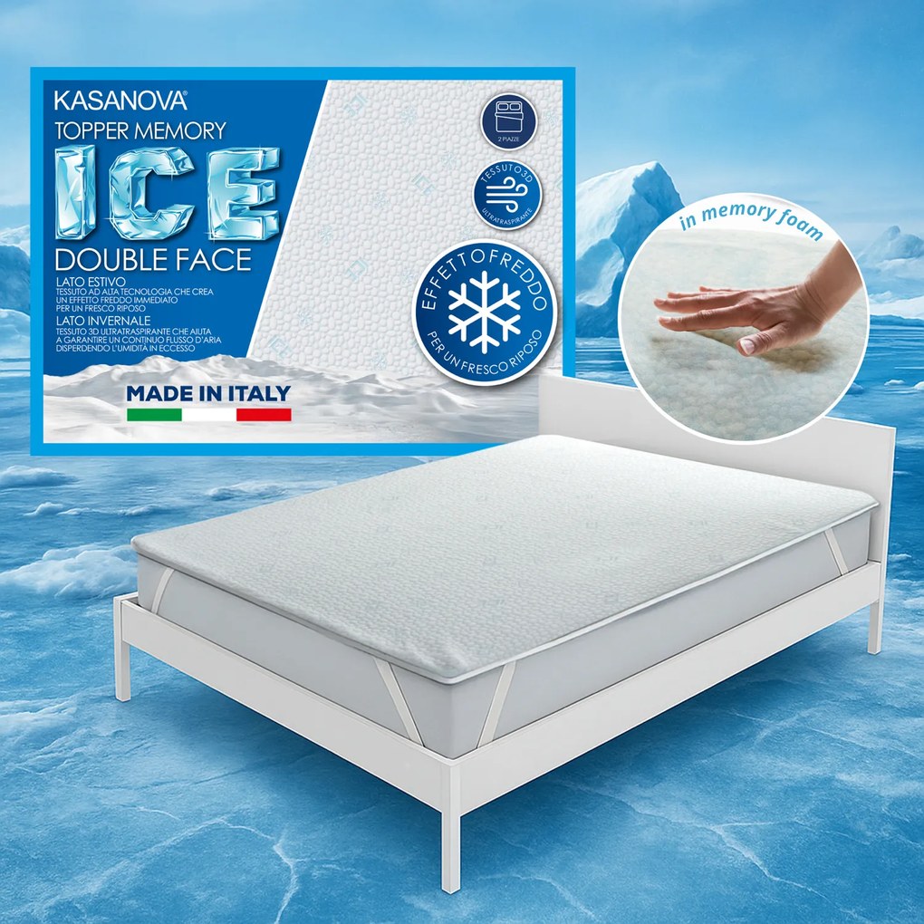 Topper memory matrimoniale Ice effetto rinfrescante