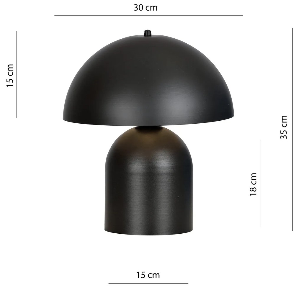 Lampada Da Tavolo Nordica Kava 1 Luce In Acciaio Nero