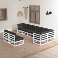 Set Divani da Giardino 8 pz con Cuscini Legno Massello di Pino cod mxl 44677