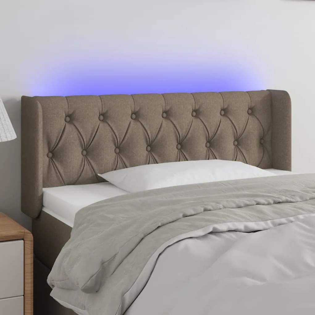 Testiera A Led Tortora 93x16x78/88 Cm İn Tessuto /