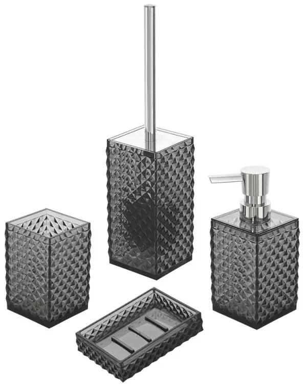 Dispenser Sapone Nero Trasparente In Plastica AS