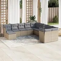 Set Divani da Giardino 11 pz con Cuscini Beige in Polyrattancod mxl 113506