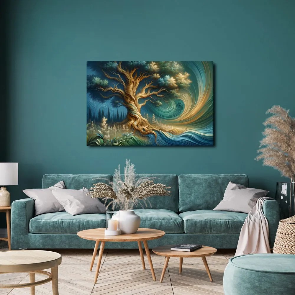 Quadro su tela – Albero della vita in una foresta incantata