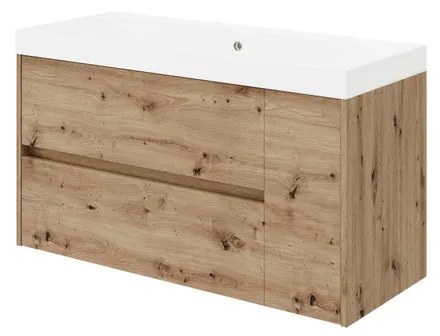 Mobile sottolavabo e lavabo Portofino rovere oro in mdf L 100 x H 51 x P 40 cm, 1 anta 2 cassetti