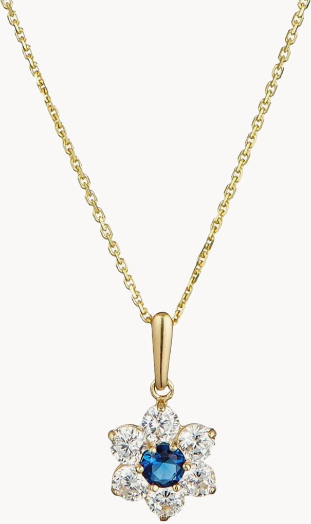 Collana placcata in oro con ciondolo in oro giallo e zirconi Mystique