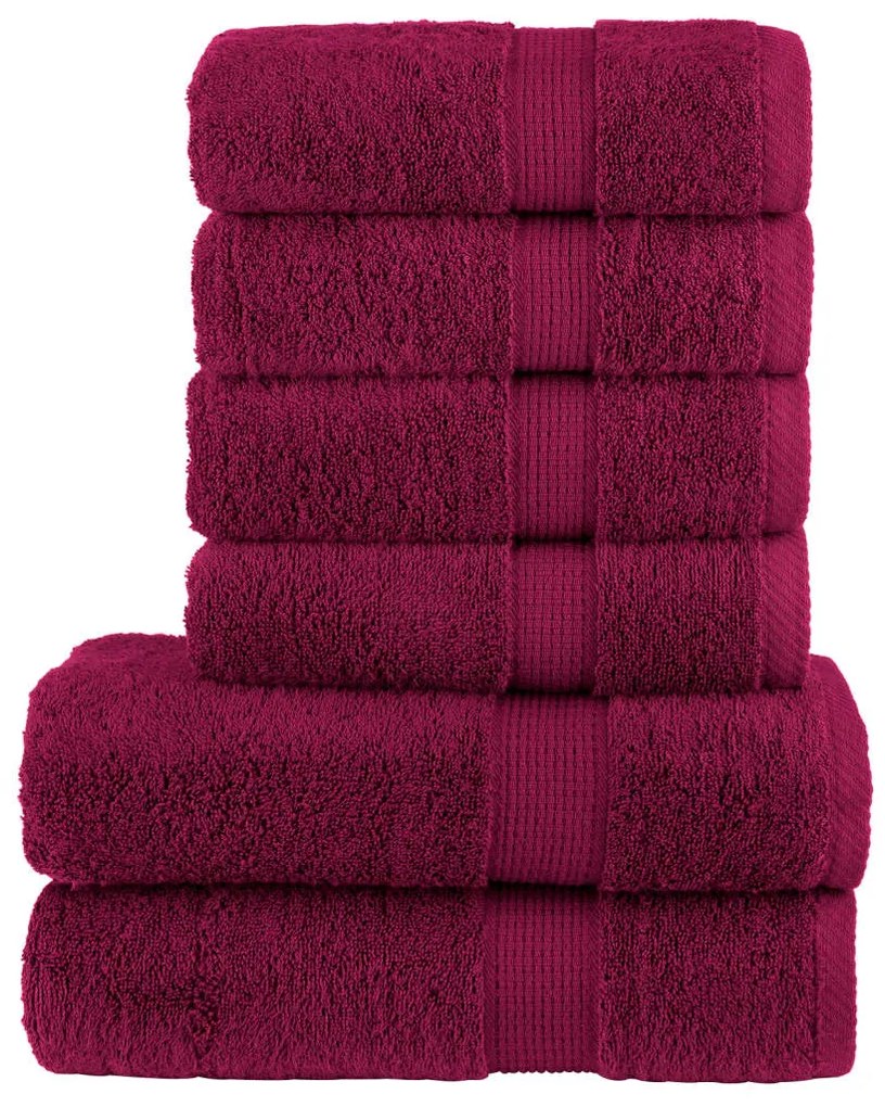 Set Asciugamani Solund 8 Pz Bordeaux 600 Gsm /