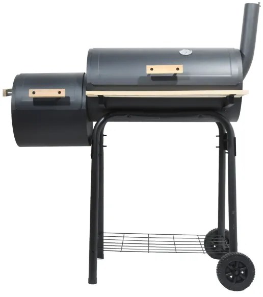 Griglia a carbone con affumicatoio nero/legno