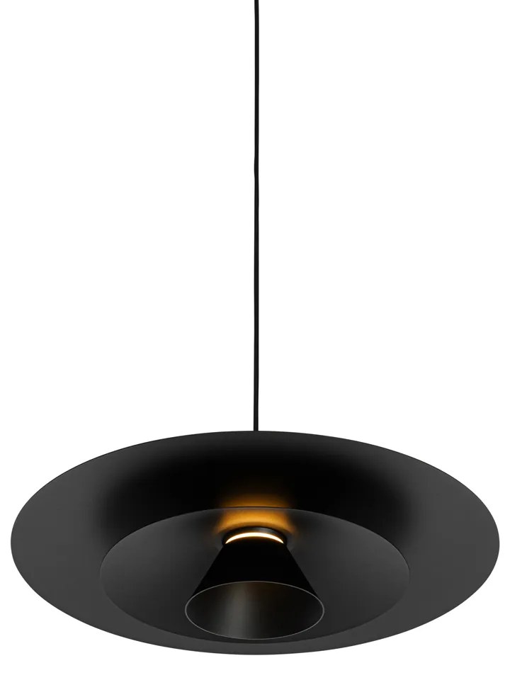 Lampada a sospensione di design nera con LED a dimmer a 3 livelli - Pauline