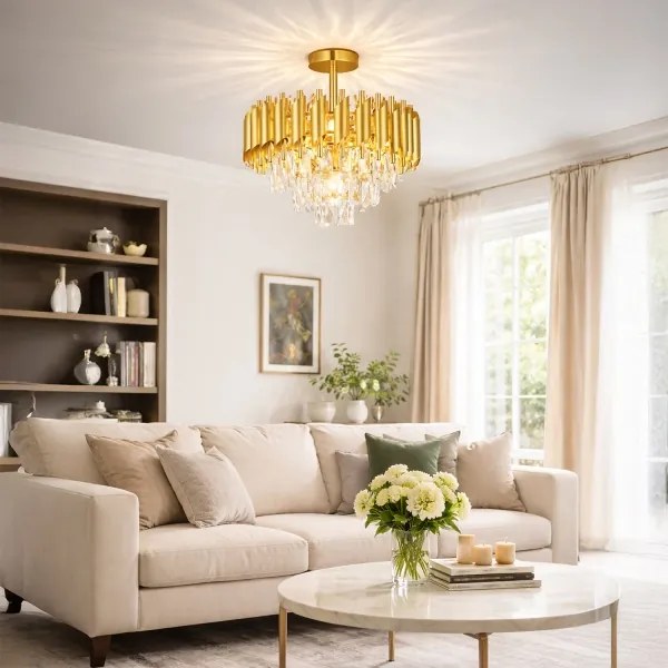 Brilagi - Lampadario a soffitto ECLIPSE 5xE14/10W/230V Ø 38 cm dorato