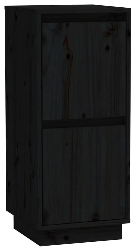 Credenze 2 pz nero 31,5x34x75 cm in legno massello di pino