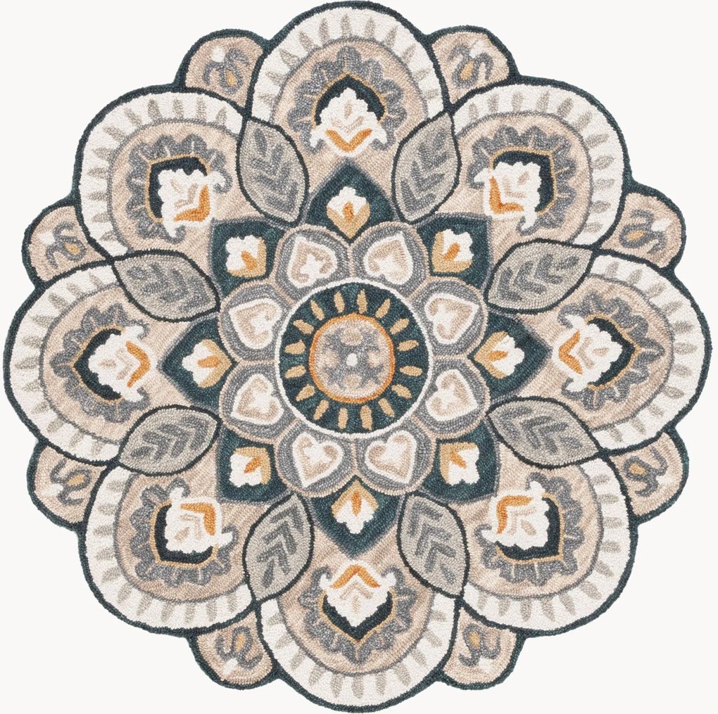 Tappeto rotondo da interno fatto a mano Quiana Traditional