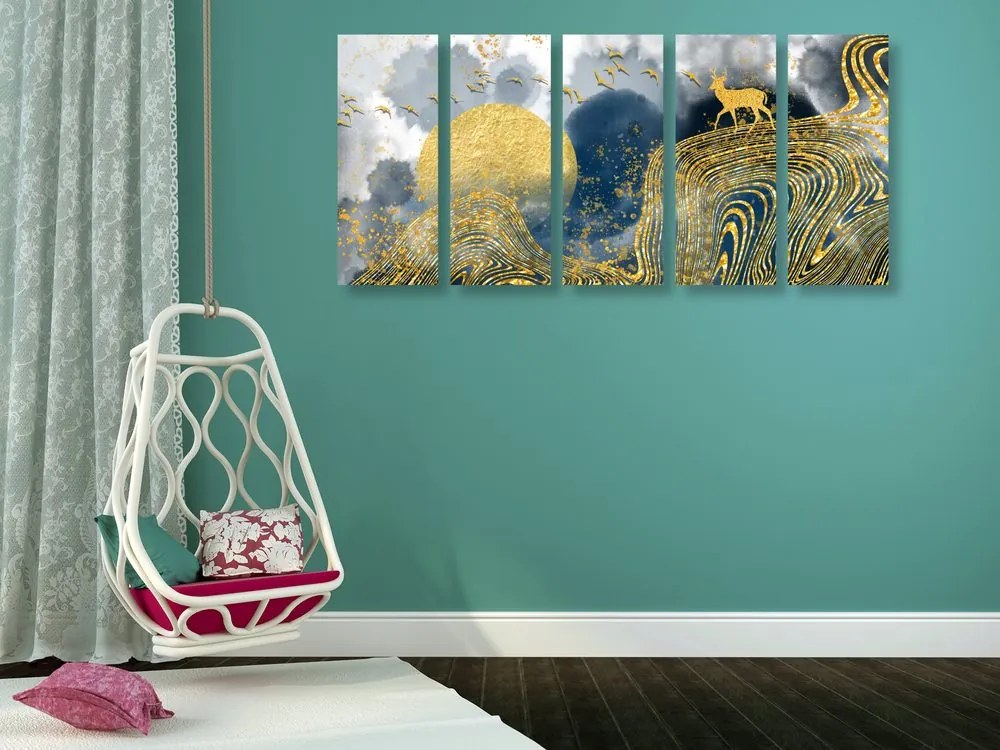 Quadri 5 pezzi – Paesaggio miracoloso