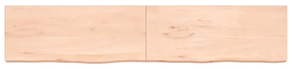Ripiano a parete 200x40x6 cm legno massello rovere non trattato