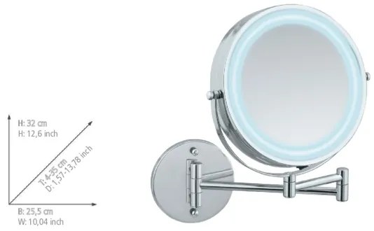 WENKO 3656530100 - Specchio POWER-LOC 25,5x32 cm, cromo lucido