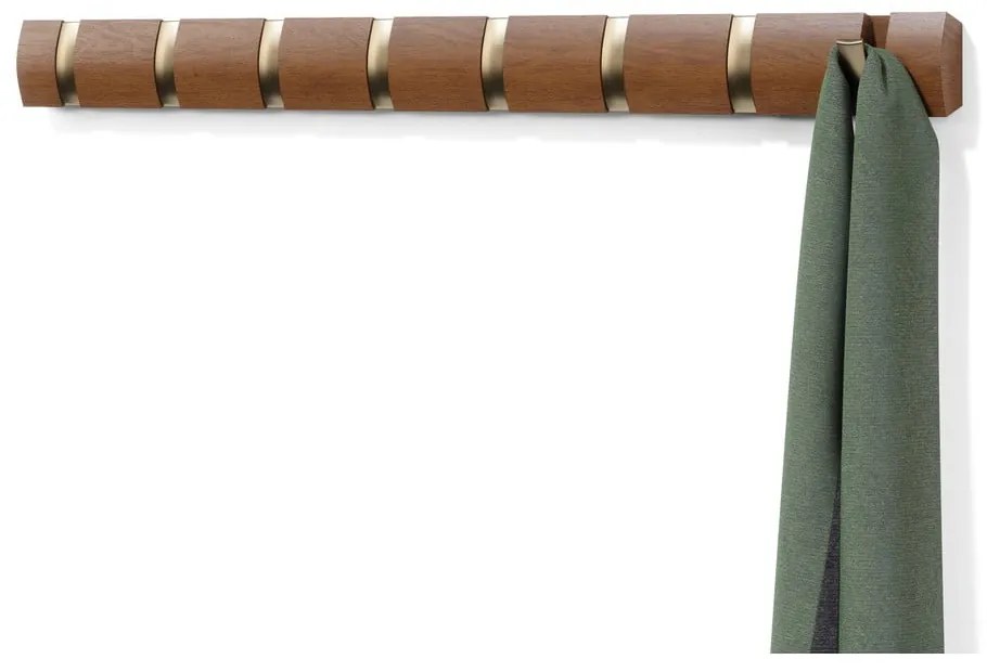 Attaccapanni da parete marrone naturale in legno di pioppo Flip - Umbra