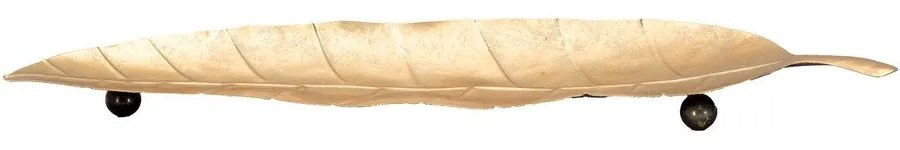 Vassoio decorativo in metallo 11x38 cm Foglia - Mauro Ferretti