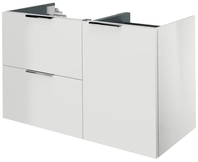 Mobile da bagno sospeso sotto lavabo L 105 x H 64 x P 48 cm bianco laccato, 2 cassetti, 1 anta SENSEA Neo