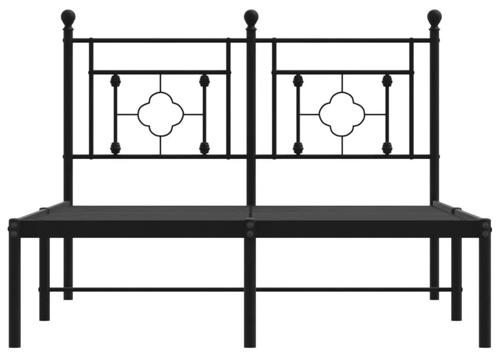 Giroletto con testiera in metallo nero 120x200 cm