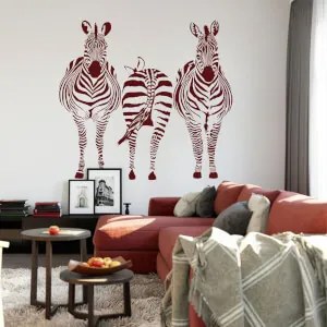 Adesivi da parete - Tre zebre | Inspio