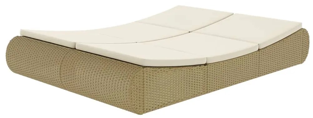 Lettino prendisole in polyrattan beige