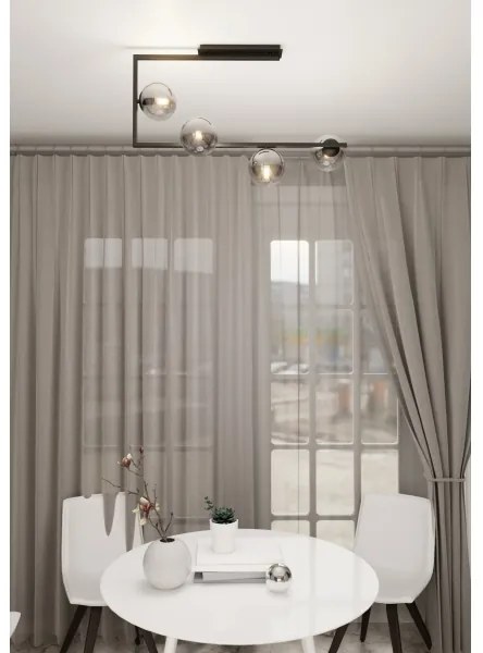 Lampadario a sospensione con supporto rigido SOMA 4xE14/10W/230V nero/grigio