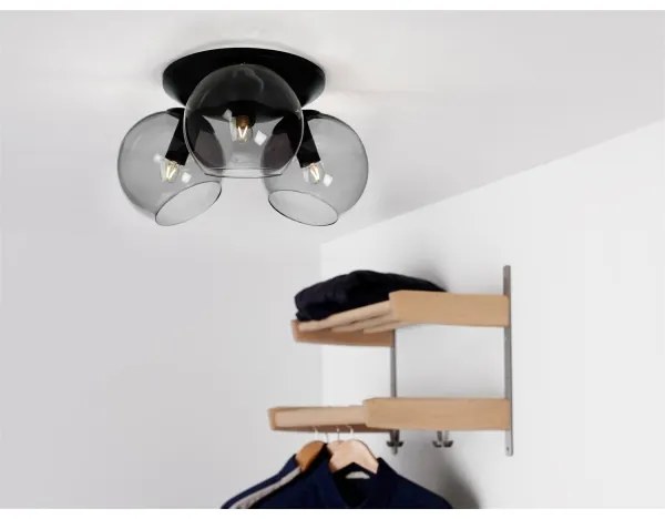 Cottex P2423SVG - Plafoniera CAPELLA 3xE14/40W/230V Ø 37 cm fumé/nero