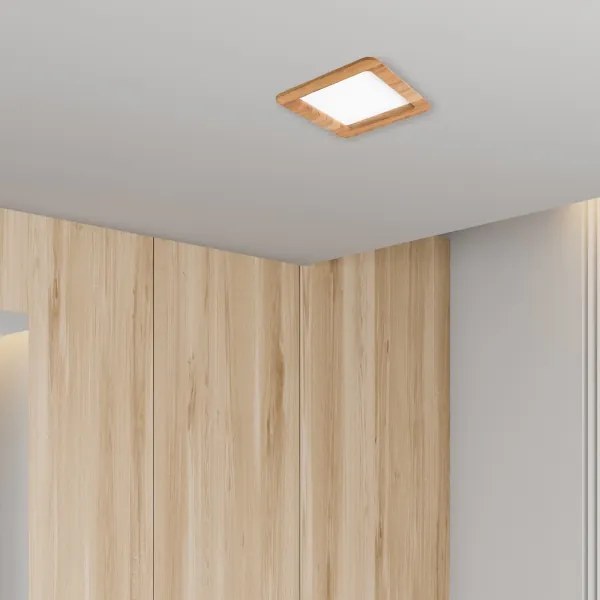 Lampada LED da incasso WOODY SPOT LED/17W/230V 3000K quercia 18,5x18,5 cm